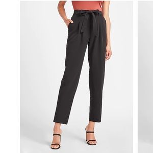 ✨black high waisted tie front express pants✨